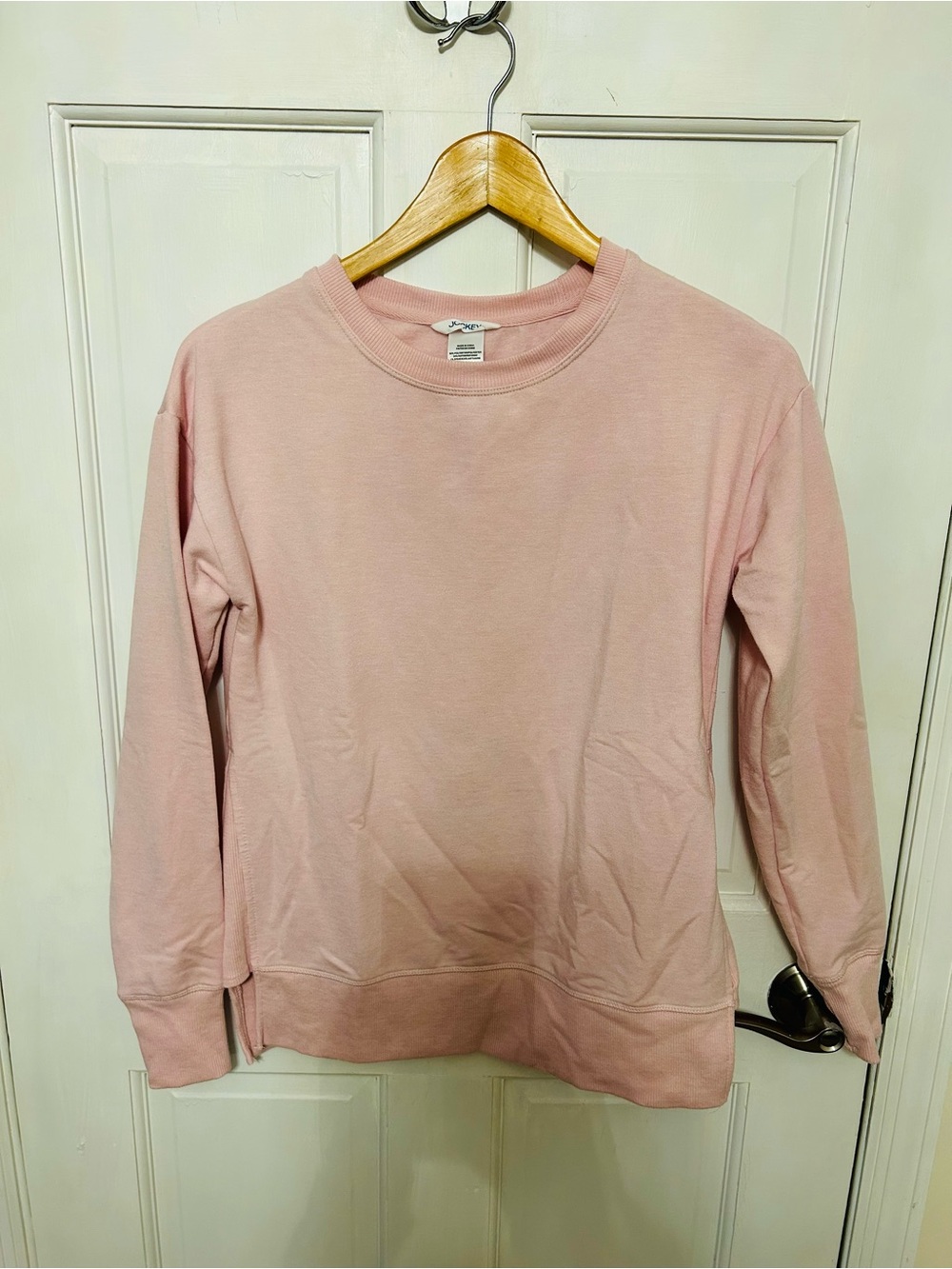 Jockey Light Pink Long-Sleeve Crewneck Top-Women Size XS